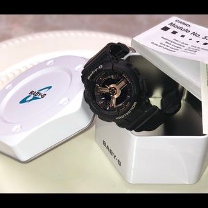 Casio Women’s Baby-G Black & Rose Gold-tone Watch